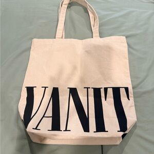Vanity Fair Cream Tote with Black Accents